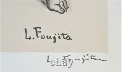 Fine Et Rare Tsugouharu Foujita Lithographie Japonaise 55 X 44 Signé Et Numéroté