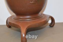 Fine Grande (1,5 Kg) Vase/urn De Bronze Japonais Antique Du Xixe Siècle, C1870