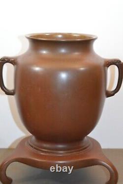 Fine Grande (1,5 Kg) Vase/urn De Bronze Japonais Antique Du Xixe Siècle, C1870