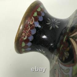 Fine Grande Antique Japonaise Période Meiji Cloisonne Vase 12
