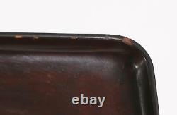 Fine Japon Japonais Gilt Maki Décor Brown Lacquer Oyster & Clam Tray Ca. 20e C