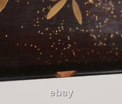 Fine Japon Japonais Gilt Maki Décor Brown Lacquer Oyster & Clam Tray Ca. 20e C