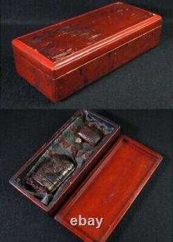 Fine Japonais Antique Makie Lacquered 5 Cas Inro Edo Era Sagemono Boxed