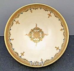 Fine Japonais Meiji Satsuma Bowl Avec De Belles Décorations De Kazan