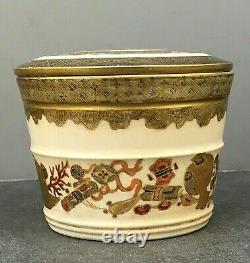 Fine Japonaise Meiji Satsuma Jar En Forme De Seau