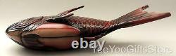 Fine & Larger Japonais Rouge Laque Snapper-sea Bream/tai Fish Lidded Tray-box