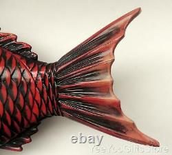 Fine & Larger Japonais Rouge Laque Snapper-sea Bream/tai Fish Lidded Tray-box
