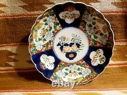Fine Old Floral Scalloped Japonais Chinois Imari Low Bowl Charger Platter 12'