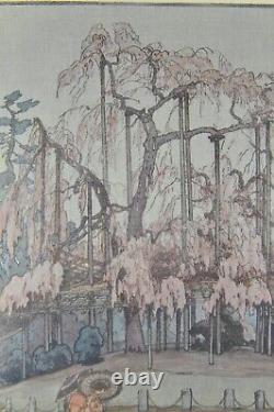 Fine Old Japonais Woodblock Imprimer Hiroshi Yoshida Yozakura Rain Wood Block Art