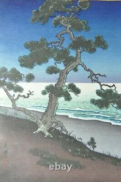 Fine Old Japonais Woodblock Imprimer Tsuchiya Koitsu Suma Beach Wood Block