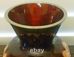 Fine Ota Japanese Cloisonne Enamel Akasuke Vase, Wood Tomobako, Vers 1950-70