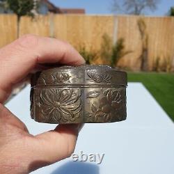 Fine Quality Antique Japonais Meiji 1868-1921 Metal Bronze Tin Dragon Box