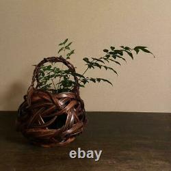 Fine Rare Antique Japonaise Fine Bamboo Panier Thé Cérémonie Fabuleux 26cm