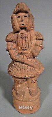 Fine Rare Japon Japonais Buff Pottery Haniwa Figure De L'homme Portant L'armure Rembourrée