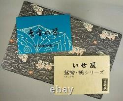 Fine Rare Japon Japonais Inaba Cloisonne 3 Pièces Ensemble De Couverts De Poissons En Boîte