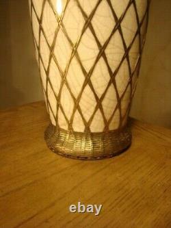Fine Rare Vintage Fabriquée À La Main Japonaise Signé Porcelaine Et Vase D'urne De Bronze