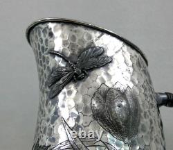 Fine Silver Plated Eau Pitcher Japonese Style Esthétique Japonesque Dragonfly