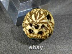Fine Sukashi Bori Ojime Bead Netsuke 18-19thc Japonais Edo Inro Antique