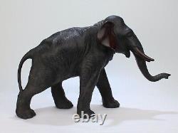 Grande Antique Finely Cast Japonais Meiji Période Bronze Elephant Sculpture Br