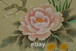 Japanése Painting Hanging Scroll Photo De Fleur De Pivoine Japon Fine Vintage Art U71