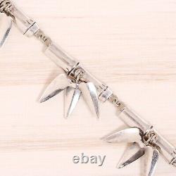 Japonais 950 Argent Sterling Figural Bamboo Bracelet 7 Collier 15 Boucles D'oreilles
