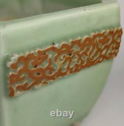 Japonais Antique Celadon Seto Porcelaine Jardinière Planter Meiji Période Fine