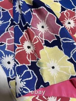 Kimono japonais ancien en soie pure avec motif floral de qualité 2403