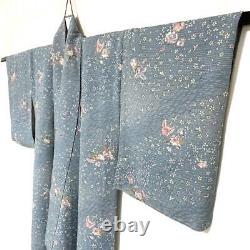 Kimono japonais en soie pure à motif fin vintage et antique - Japon 64