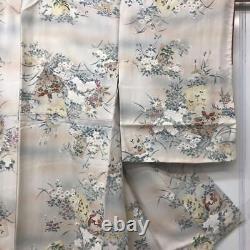 Kimono japonais motif fin en soie pure vintage antique Z5758