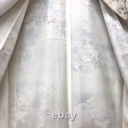 Kimono japonais motif fin en soie pure vintage antique Z5758