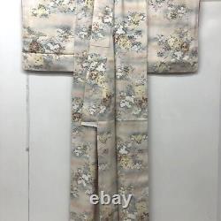 Kimono japonais motif fin en soie pure vintage antique Z5758