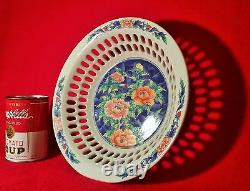 Lattice Bowl Antique Japonais Reticulé Fine Porcelaine Art Fleur D'oiseau De Poterie