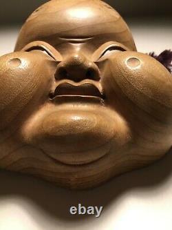 Les Beaux-arts Japonais, Masque Otafuku, Bois Yakusugi, Signé Yamanaka Unesco