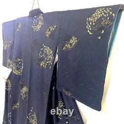Motif fin de kimono japonais en soie pure, vintage et antique, Japon 37.