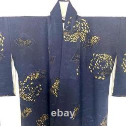 Motif fin de kimono japonais en soie pure, vintage et antique, Japon 37.