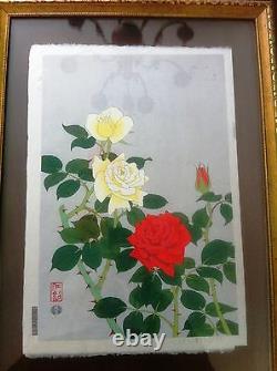 Nisaburo Ito Roses Impression Bois Japonais, Nice Petits Détails