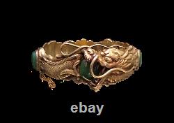 Orig 1895 Arthur Bond Chinois Japonais Meiji Bracelet De Dragon Or 18k