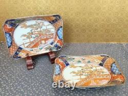 Paire d'Assiettes Imari Antiques Japonaises de Haute Qualité avec Fine Peinture 11,5 x 16cm
