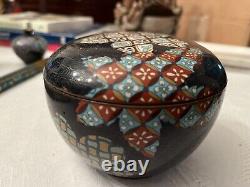 Période Meiji Très Belle Poterie Cloisonné avec Couvercle