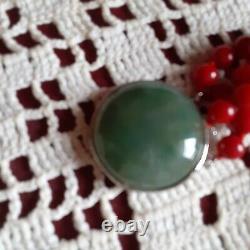 Perles De Pièces De Monnaie Japonaises Et Perles Rouges Exquises Avec Collier De Jade