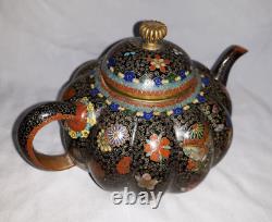 Petite théière en cloisonné japonais ancien de qualité