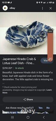 Plat de crabe Hirado japonais et feuille de lotus avec de fins détails