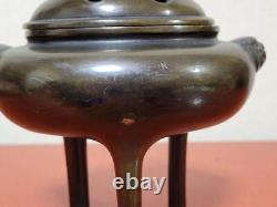 QILIN Bronze Censer 7 dans le brûleur d'encens KORO antique japonais Okimono Fine Art