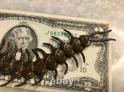 Qualité Fine Antique Japonaise/japon Articulée Bronze Centipede Jizai Okimono
