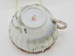 Rare Antique Japonais Fine Porcelain Cup & Soucoupe Satsuma Kutani Frogs Ae1