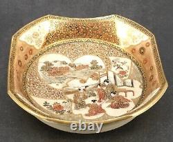 Rare Japonais Meiji Satsuma Bowl Avec De Belles Décorations, Signé