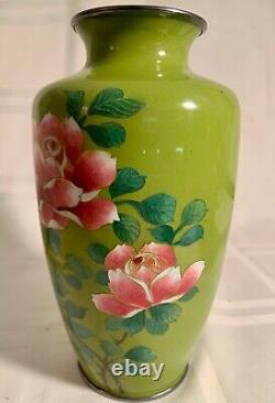Superbe ancien vase cloisonné japonais aux couleurs inhabituelles. État neuf
