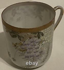 Tasse et soucoupe florales en porcelaine japonaise fine, mince et translucide en papier ancien