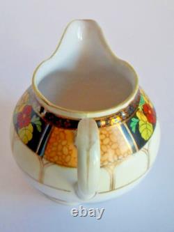 Théière en porcelaine fine antique Noritake peinte à la main, pour 1 personne, avec crème et sucre, Japon.