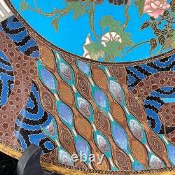 Translate this title in French: Assiette d'oiseau de faucon aigle CLOISONNÉ, 11,8 pouces de l'ère MEIJI, ancienne œuvre d'art japonaise raffinée